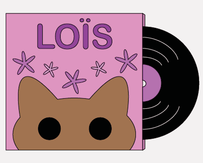 Loïs vinyl-record-with-cat logo